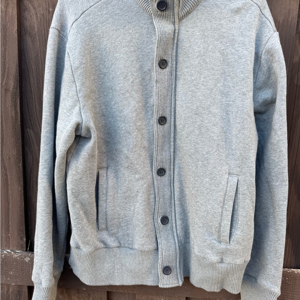Apt. 9 Men's Light Gray Button-Up Cardigan